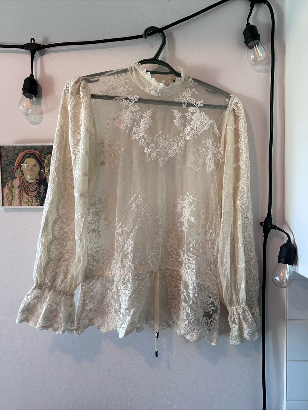 Buffalo David Bitton Cream Lace Top